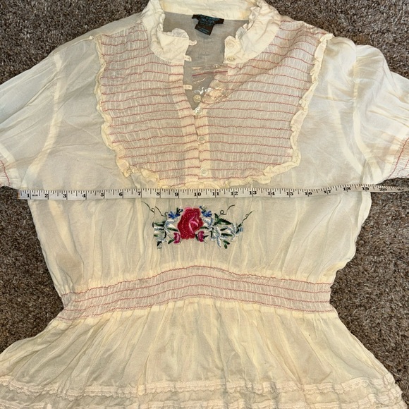 Persaman New York Women’s Long Sleeve Boho Style Cream Top Sz Sz Large NNT - Picture 5 of 11